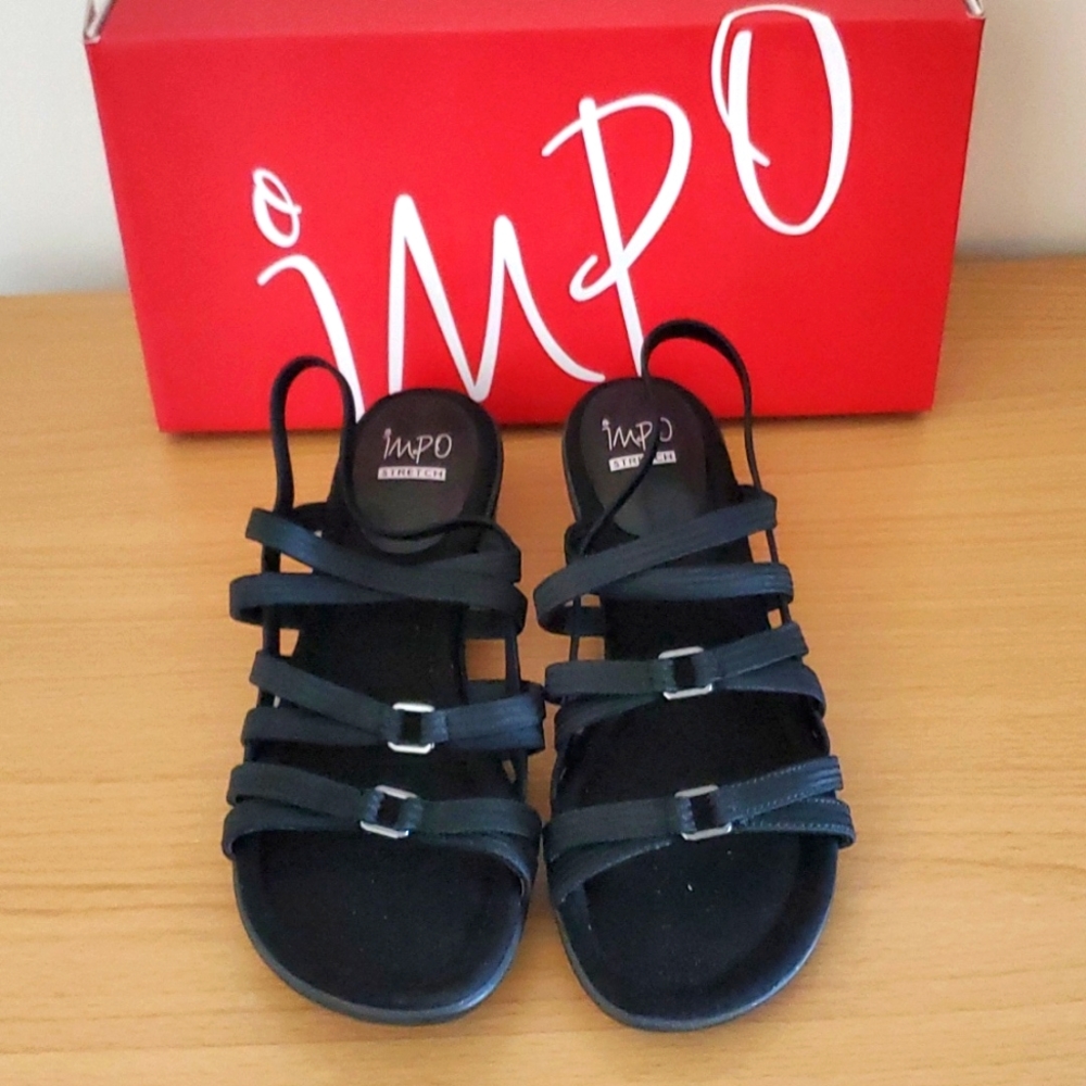 Ladies Impo black sandals 7.5